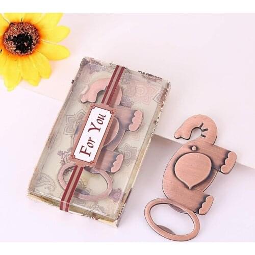 Metal Corkscrew Nordic Bronze Zinc Alloy Elephant Beer Bottle Opener Keychain Portable Household Kitchen Supplies Wedding Gifts