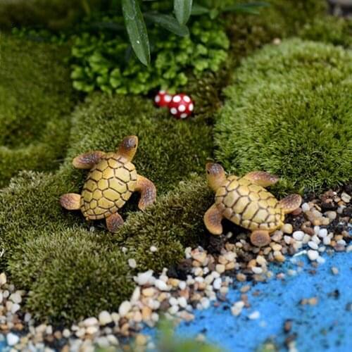 Mini Sea Turtle Model Resin Figurines Fairy Garden Miniatures Fish Tank Acessories DIY Terrarium Landscape Decoration Artificial