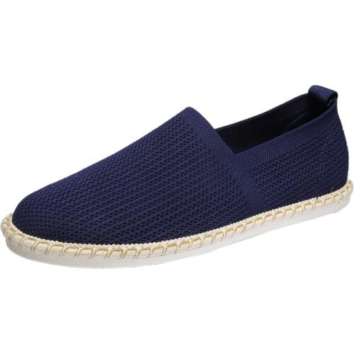 2021 Summer New Linen Mens Casual Shoes Handmade Weaving Fisherman Shoes Fashion Casual Flat Espadrilles Driving Shoes Big Size