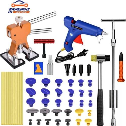 Household Tool Set Paintless Dent Repair Puller Lifter Glue Gun Line Board Car Removal Kit