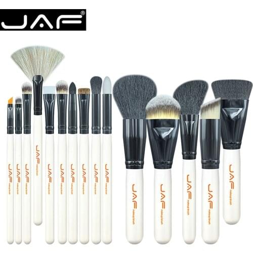 JAF Brand 15 PCS Makeup Brush Set Professional Make Up Beauty Blush Foundation Contour Powder Cosmetics Brush Makeup J1501M-W