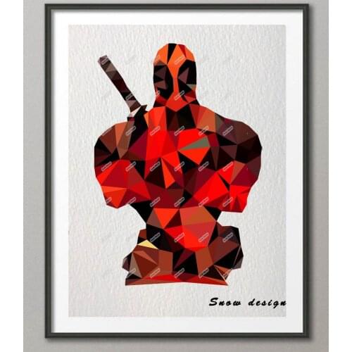 Low Poly Modern Geometric Deadpool Canvas painting wall Art Poster Print Pictures Living room Decor wall hanging Christmas gifts