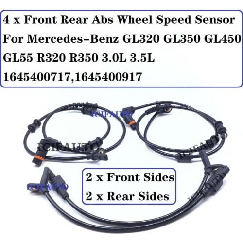 New Front & Rear Abs Wheel Speed Sensor For Mercedes-Benz GL320 GL350 GL450 GL55 R320 R350 3.0L 3.5L 1645400717,1645400917