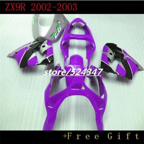 Wholesale ZX9R Fairing For Kawasaki Ninja ZX-9R 2002 2003 ZX9R ZX 9R 02-03 purple silver ABS Body Kit