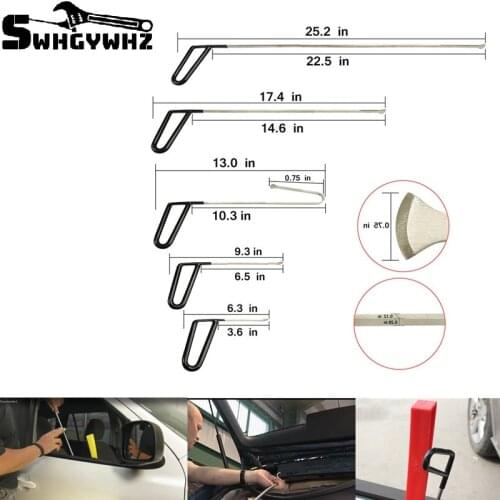 Flat Hooks Paintless Hail Removal Car Ding Dent Repair Rod Hook Wedge Hail Removal Tool manganese steel tool kit