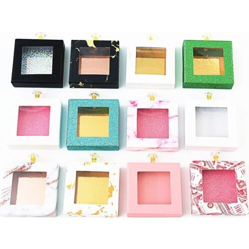 Crystal handle Wholesale10/50/100 pcs New Lash Boxes Packaging Empty Eyelash Packaging Box Lashes Case Eyelashes Packagevendors