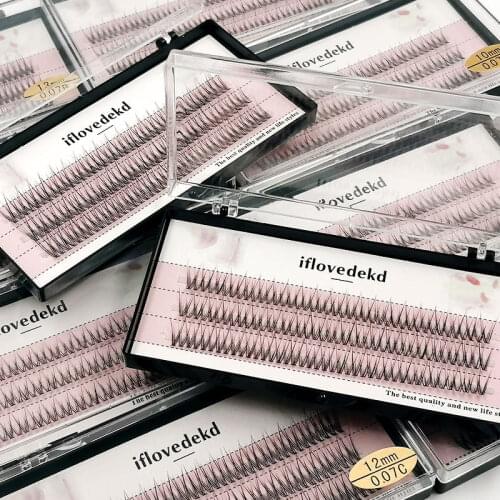 Premium Mink Individual Dovetail Eyelash Extension Natural 3D Cluster Eyelashes Professional Makeup Flared Lashes