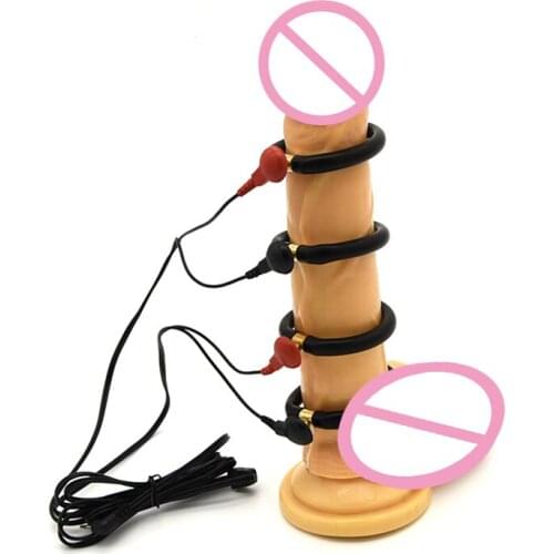 Silicone Electric Shock Cock Ring Stimulator Penis Ring Medical Themed Sex Toys For Men Masturbation Sex Product Accessories