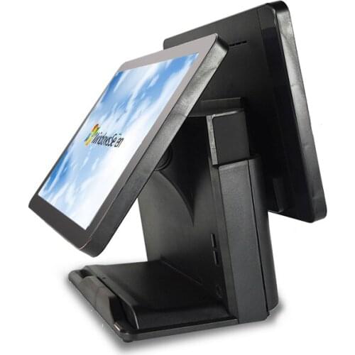 POS system for restaurants J1900 mainboard dual screen capacitance screen 15+15 inch POS machine Cash Regster cashier