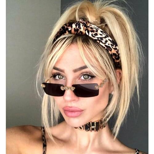 2021New Rimless Rectangle Sunglasses Women Men Shades Brand Designer Gradient UV400 SunGlasses Retro Frameless Sunglasses TYJ-25