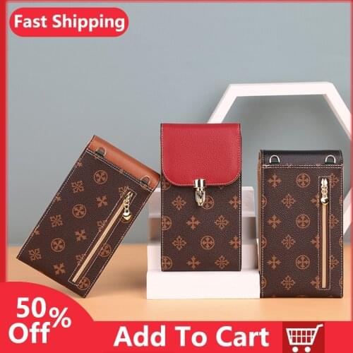 2020 New Multifunctional lady long zipper phone bag fashion printed shoulder messenger bag for women Shopper bags card holder