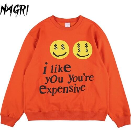 Kanye CPFM Hoodie I like you you're expensive Letter Print Sweatshirt Men Autumn Winter Hip Hop Hoodie Unisex O-neck Sweatshirts