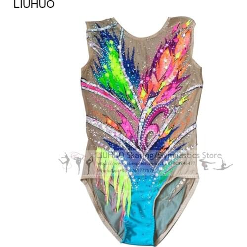 Rhythmic Gymnastics Leotards Women Girls Colorful Competition Costumes Teens Ice Skating Dress Female Dancewear Wholesal