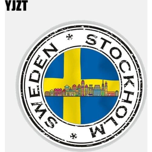 YJZT 13.6CM*13.6CM Personality Sweden Stockholm Flag Car Sticker Decal Accessories 6-2734
