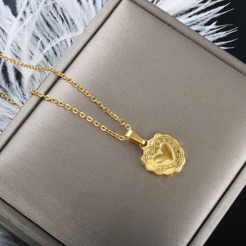 ZMFashion Woman Lace Love Titanium Steel Head Pendant Small Jewelry Stainless Steel DIY Handmade Accessories Beads Wholesale