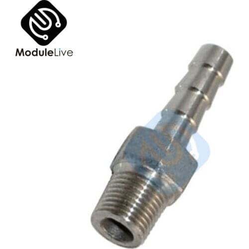 1/4" Male Thread Pipe Fitting x 8mm Barb Hose Tail Connector Stainless Steel NPT