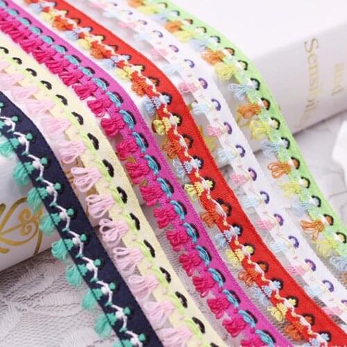 1Yards/Lot Silk Tassel Fringe Trim People Shape Lace Trim Embroidered Lace Ribbon Clothes Accessories Embroidered Lace Materials