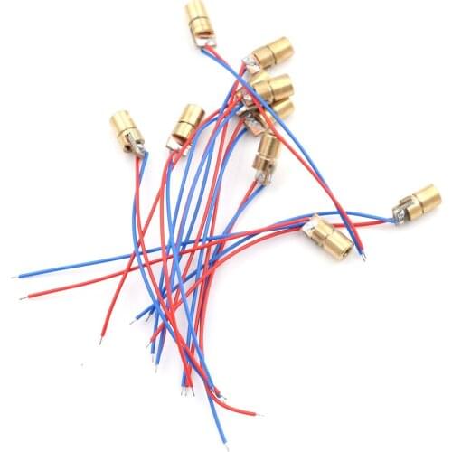 10pcs/lot Laser Diodes 2-5mW 650 Nm Diodo Mini 650nm 5mW 5V Red Laser Dot Diode Module Head Whosesale