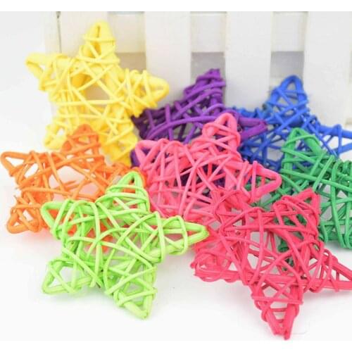 20pcs 6cm Colorful Rattan Balls Craft Star Sepak Takraw Wedding Christmas Party Rattan Star Balls Ornament Home DIY Decoration 7