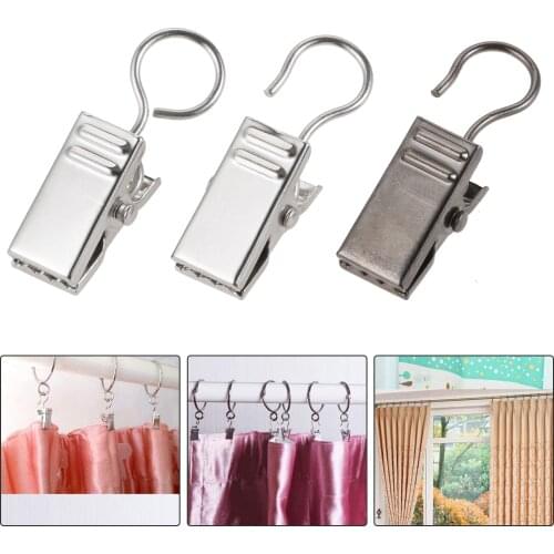 20 PCS Heavy-Duty Window Curtain Hook Clips Metal Iron Drapery Hook Curtain Clips for Curtain Photos Home Window Decoration Iron