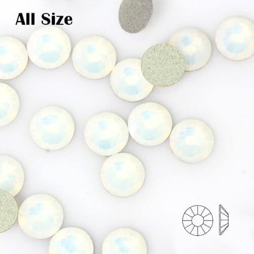 2058NoHF White Opal Strass All Sizes on Nails Crystal rhinestone Non Hotfix For Phone / Shoes / Bag DIY Decorations
