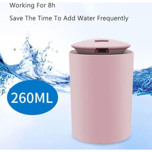 260ml LED Mini Air Humidifier Aroma Mist Purifier Maker USB Charging Aroma Essential Oil Diffuser