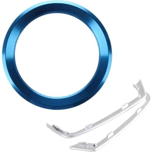 3 Pcs Car Accessories: 1 Pcs Steering Wheel Circle Covers & 2 Pcs Door Tweeter Slot Plug Stickers