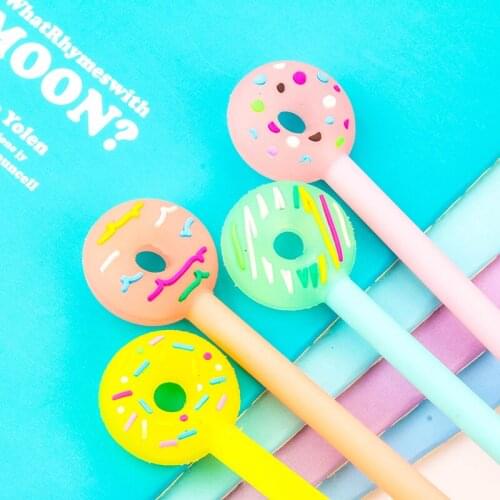40PCS Creative Cartoon Candy-colored Doughnut Gel Pen for Students and Children Cute Stationary Supplies Office Accessories