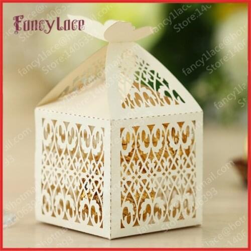 50pcs/lot Hot Sale Laser Cut Paper Butterfly wedding Favor Box Chocolate Candy Box wedding decorations many colors free shipping