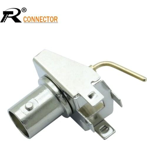 BNC Female Chassis Mount PC Board PCB Mount Center Solder Right Angle Connector 3pcs/lot