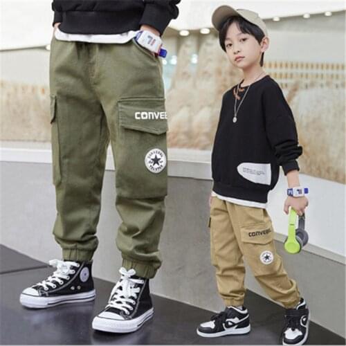 Boys Fashion Pants Spring Autumn Children Cotton Long Trousers For Baby 4 To 11 Years Kids Casual Clothing Boy Outfits Sports