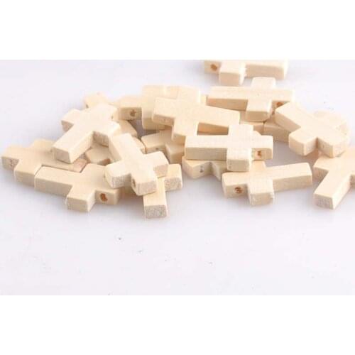22x15mm 100pcs Natural Wooden Faceted Wooden Cross Geometric Spacer beads For Jewelry making Handmake DIY Accessory MT1446