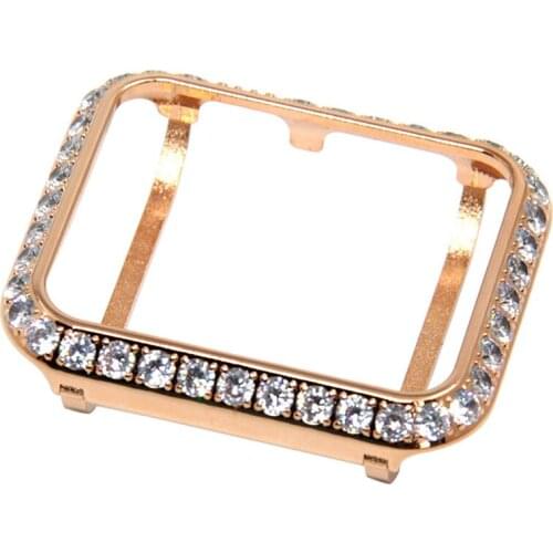 Callancity for Apple Watch series 3 series 2 series 1 diamond case bezel crystals handwork inlaid black platinum plating