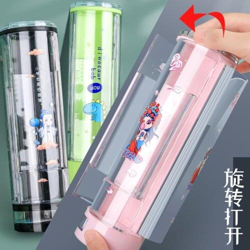 Pencil Case For Boy Girl Stationery Box Creative Multifunction Rotate Pencilcase School With Calculator