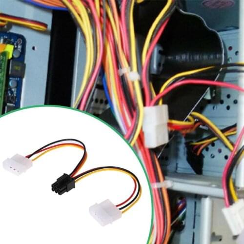 Dual Molex To PCI-E Power Cable ide to PCI Video Card Pci-e ATX PSU Power Connector 4Pin 4 Pin to 6 Pin 6Pin Dual Molex to Pcie