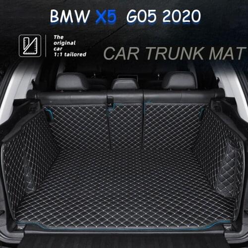 Custom leather Car Trunk Mats For BMW X5 G05 2020 Rear Trunk Floor Mat Tray Carpet Mud