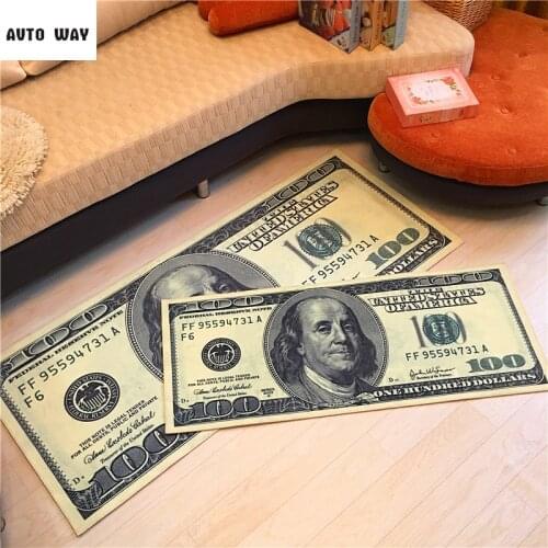 Creative Dollar Carpet custom made Clubhouse Cafe mat Bedside mats money pattern rug Non-slip floor mats free shipping