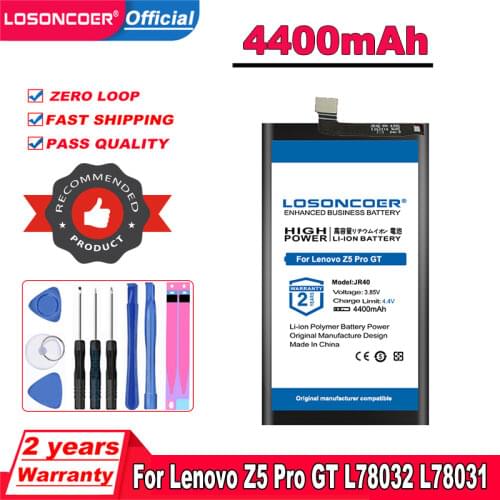 LOSONCOER Top Brand 100% New 4100mAh For Lenovo Z5 Pro L78031 Battery JR40 For Lenovo Z5 Pro GT L78032 Mobile Phone Battery