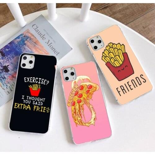 Pizza French fries Doughnut food Soft Phone Cover for iphone 12 pro max 11 pro XS MAX 8 7 6 6S Plus X 5S SE 2020 XR cover