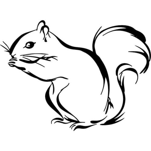 LLY-1380 Cute Squirrel Simple Car Sticker Decal PVC Fashion Auto Body Window Decoration Waterproof Sunscreen Autos Stickers