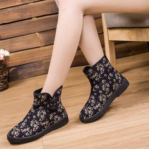 New Winter Shoes Women Winter Boots Warm Plush Shoes Cold Winter Female Footwear Fashion printing Women Ankle Boots NVXUE14