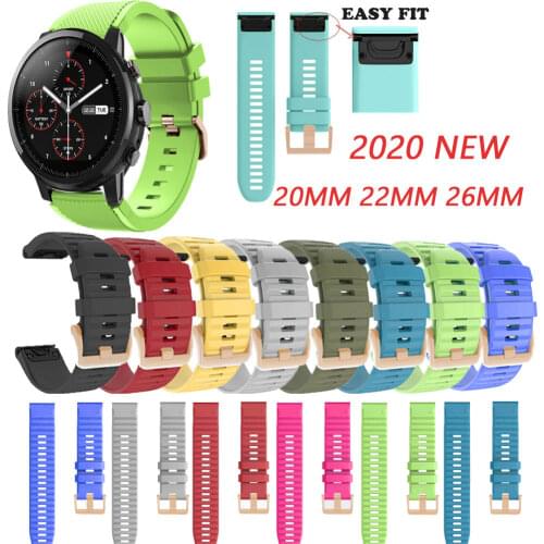 New rose gold buckle quick release strap For Garmin Fenix 6X pro 6S 5S 5X 5 Plus 3 HR MK1 Watch Silicone Easyfit Wristband