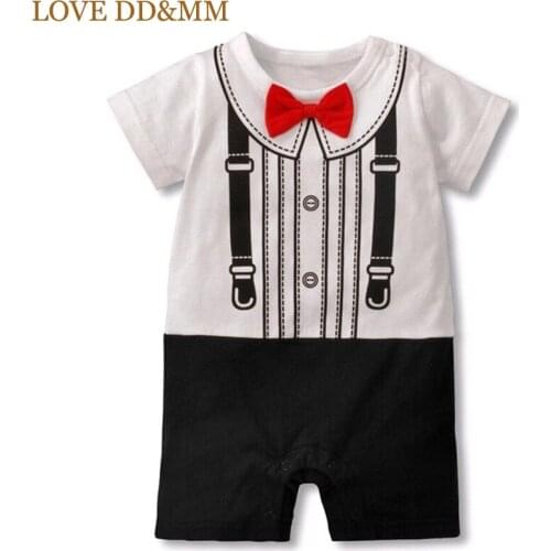 LOVE DD&MM Baby Boys Clothes New Summer Fashion Baby Jumpsuits Short-sleeved Gentleman Tie Bow Rompers Toddler Clothes