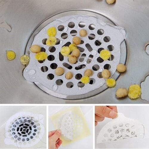 Disposable Floor Drain Sticker Hair Filter Floor Drain Sink Kitchen Bathroom Cleaning Paper Drain Stopper Home Cleaning Tools