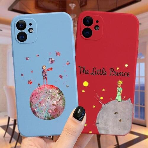 Cartoon The Little Prince Original Liquid Silicone Phone Case For iPhone 12 Mini 11 Pro XS MAX XR 7 8 Plus Shockproof Soft Cover