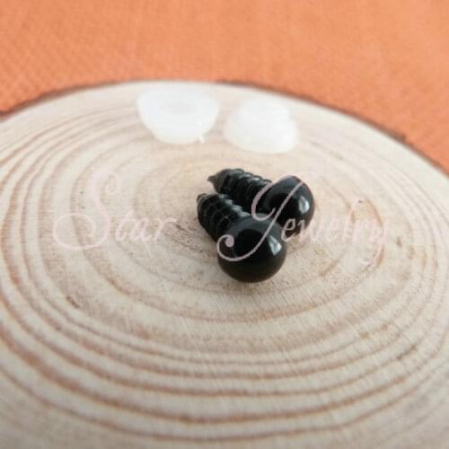 Full black color plastic safety 10mm toy eyes with white washer for toy bear findings /100pcs/lot (not 100 pair)/#gs