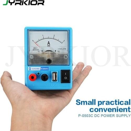 Jyrkior Mini Portable 110/220V Linear Mobile Phone Repair DC Regulated Power Supply Ammeter 3A 5V With Short Circuit Protection