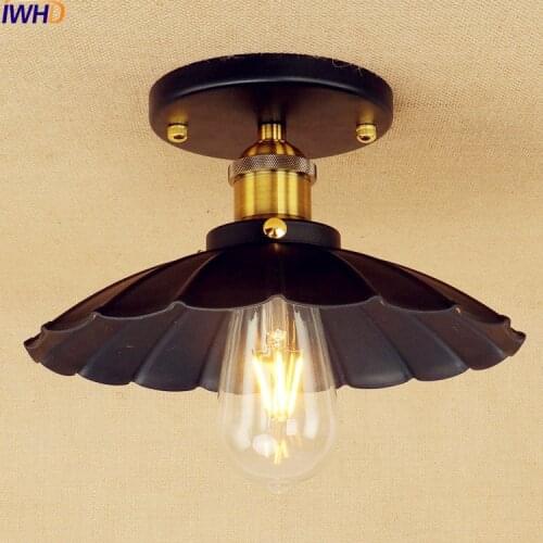 IWHD Ameican Loft Industrial Ceiling Lamp LED Home Lighting Lampen Living Room Lights Vintage Ceiling Light Lampara Techo