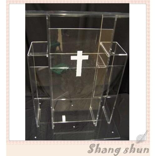 Clear Transparent Acrylic Lectern Clear Acrylic Church Podium Acrylic Pulpit Furniture Lectern Podium