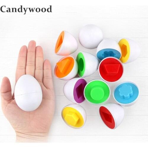 6PCS Montessori Education Math Toys Smart 3D Eggs Shapes Learning Game For Children Popular Early Educational Toy Teaching Tools